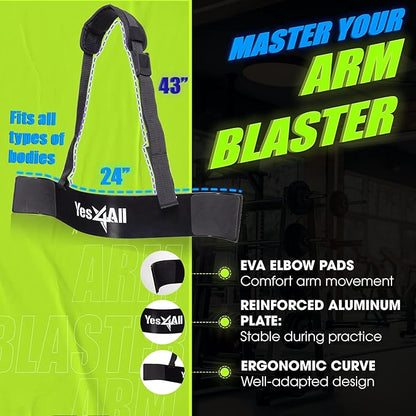 Yes4All Arm Blaster for Biceps & Triceps Dumbbells, 2-Layers Neck Cushion Bicep Curl Support Isolator for Body Building, Strength Training, and Muscle Gain