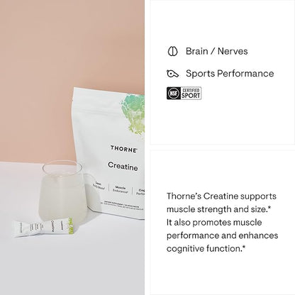 THORNE Creatine - Micronized Creatine Monohydrate Powder - Support for Muscles & Cognitive Function* - for Women & Men - Unflavored - NSF Certified for Sport - 5 g per Serving - 30 Servings