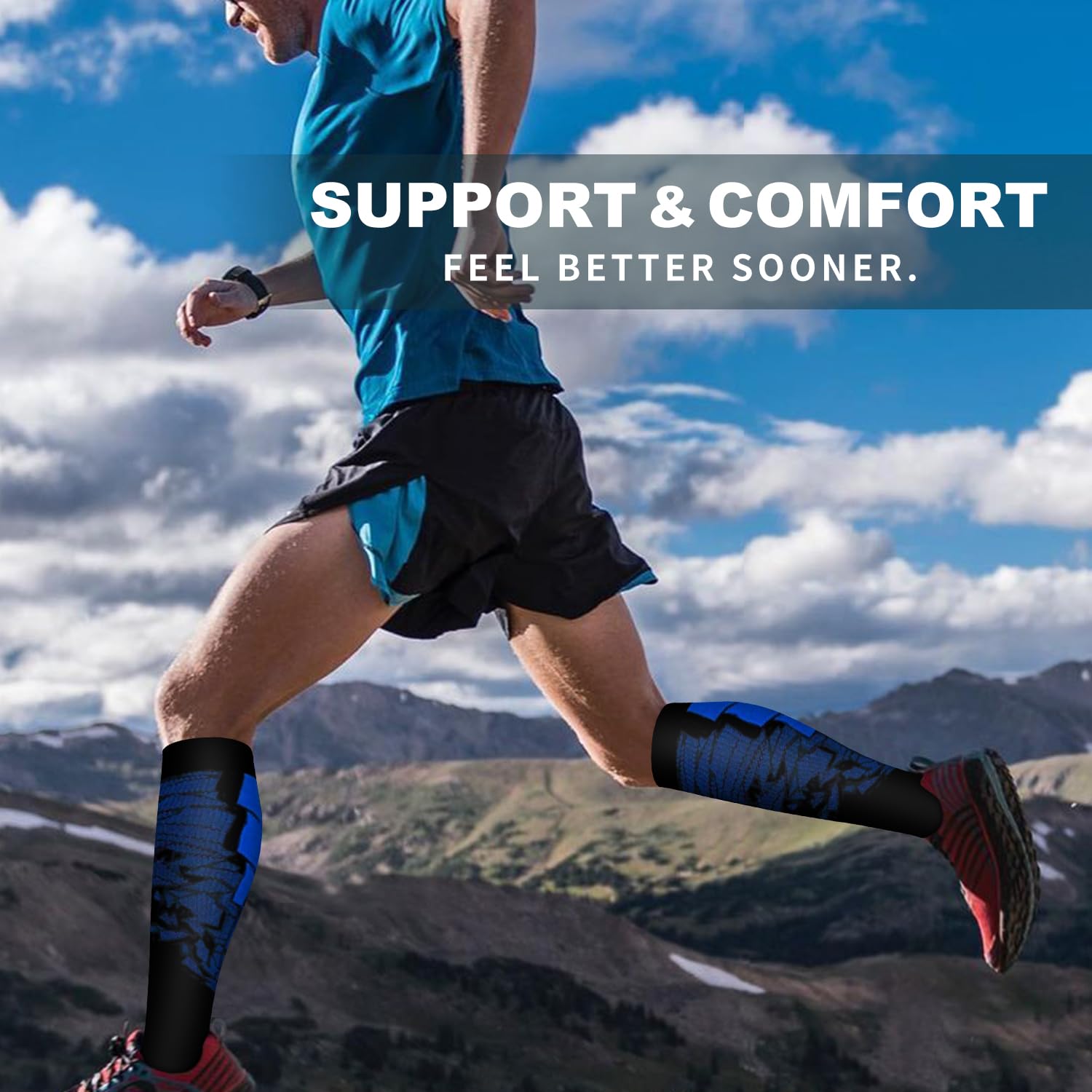 Bluemaple 6 Pack Copper Compression Socks for Women and Men Circulation-Best Support for Medical
