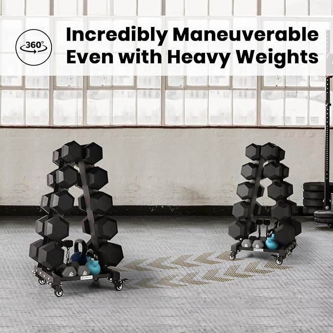 LIONSCOOL Premium Solid Steel Dumbbell Rack Stand Only, A-Frame Portable Weight Storage Organizer with Optional Tray and Wheels, Perfect for Home Gym Fitness Storage (200LBS/300LBS/700LBS Weight Capacity Available)