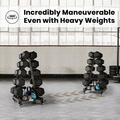 LIONSCOOL Premium Solid Steel Dumbbell Rack Stand Only, A-Frame Portable Weight Storage Organizer with Optional Tray and Wheels, Perfect for Home Gym Fitness Storage (200LBS/300LBS/700LBS Weight Capacity Available)