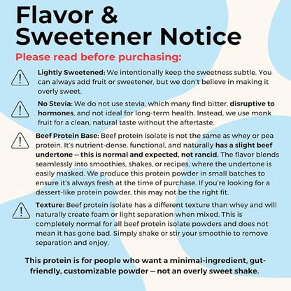 Grass Fed Beef Protein Powder Isolate - AutoimmuniTea, 23g of Paleo Carnivore Protein, Keto Friendly, Grain Free, No Dairy or Soy, No Whey, Stevia Free, Vanilla Flavor - 2lbs of Prime Muscle Building