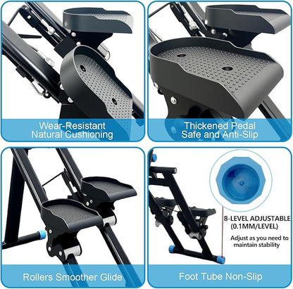 Stair Stepper for Home Vertical Climber, Foldable Full Body Exercise Aerobic Climbing Machines, Mountaineering Fitness Equipment with Adjustable Handles