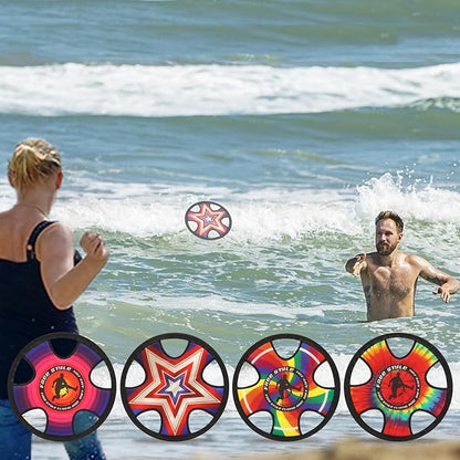 Outdoor Two Soft Frisbee Throwing Disc, Flying Disc, Flying Saucer for Man and Woman in Yard, Beach, Lawn, Camping, Pool (Neon Lamp + Shield)