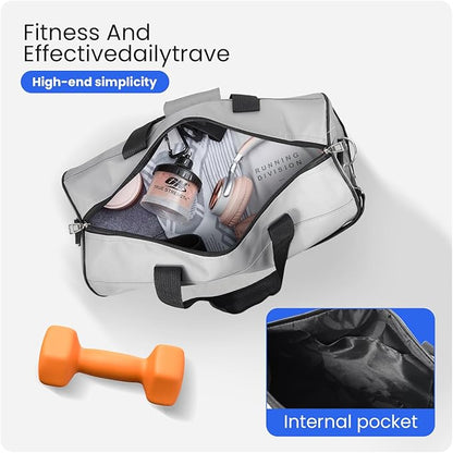 C&F BOGMOST Small Gym Bag for Travel & Duffel - 17 Inch Lightweight Carry On Bag for Men & Women, Mini Duffel Bag,Perfect for Sports, Weekend Trips, and Overnight Stays, Grey