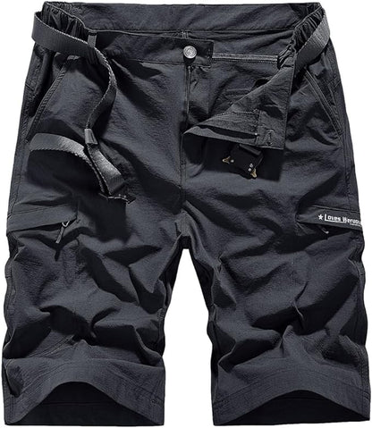 Quick Dry Hiking Shorts Men's Cargo Casual Outdoor 4-Way Stretchy Lightweight Summer Short with Multi Pockets 30-46 (No Belt)