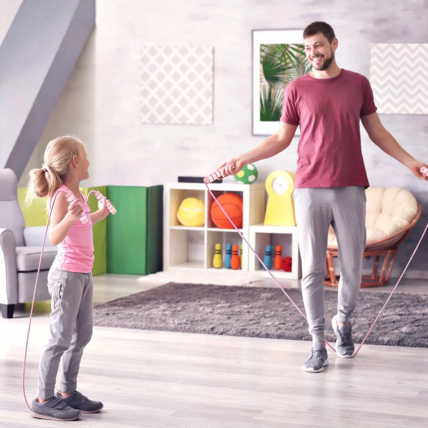 Jump Rope, Tangle-Free Rapid Speed Jumping Rope Cable with Ball Bearings for Women, Men, and Kids