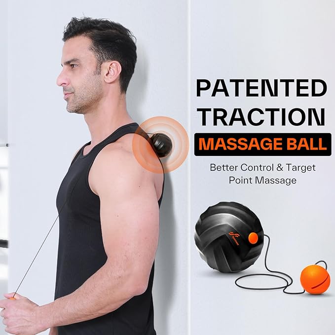 Sportneer 4 in 1 Foam Roller Set: Dual Textures Foam Roller, Foot Roller, Lacrosse Ball, Traction Massage Ball with String, Deep Massage Roller for Whole Body Release, Physical Therapy