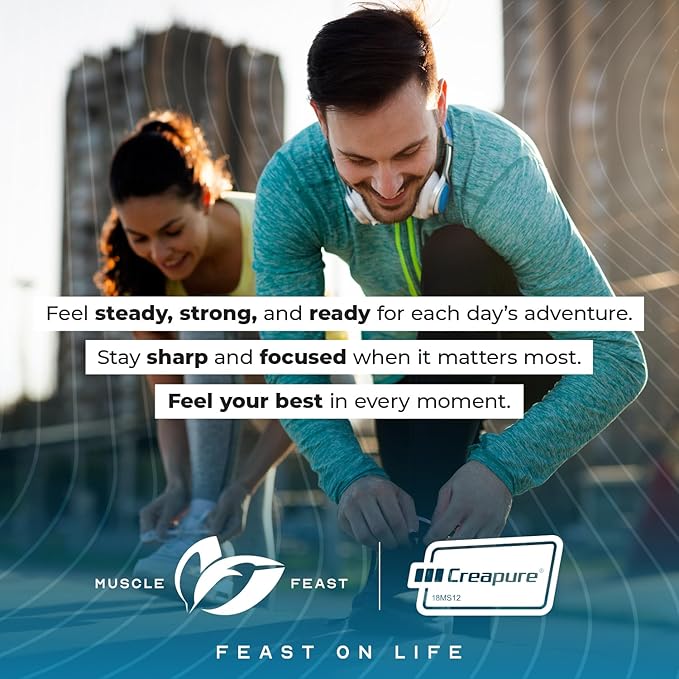 Muscle Feast Creapure Creatine Monohydrate Powder, Vegan Keto Friendly Gluten-Free Easy to Mix, Muscle Recovery Supplement, Creatine for Muscle Growth, Flavored Creatine, Natural Fruit Punch 300g