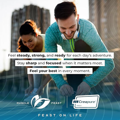 Muscle Feast Creapure Creatine Monohydrate Powder, Vegan Keto Friendly Gluten-Free Easy to Mix, Muscle Recovery Supplement, Creatine for Muscle Growth, Flavored Creatine, Natural Fruit Punch 300g