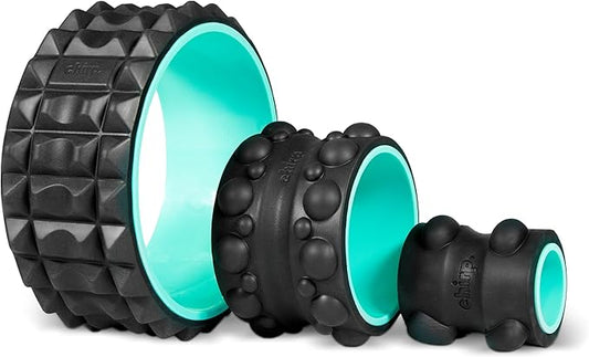 Chirp Wheel XR 3-Pack - 10??Acupressure, 6??Knot-Kneading Thumb, 4??Neck & Headache Relief, High Density Foam Massage Roller Set for Deep Tissue Back Roller & Muscle Therapy, Supports 500lbs, Mint