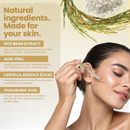 White Rice Peel Shot Ampoule, White Rice Exfoliant, Rice Exfoliator for Face & Soft Peel, Removes Dead Skin Cells for a Brighter, Softer & Hydrated Complexion, For All Skin Types, 90 mL