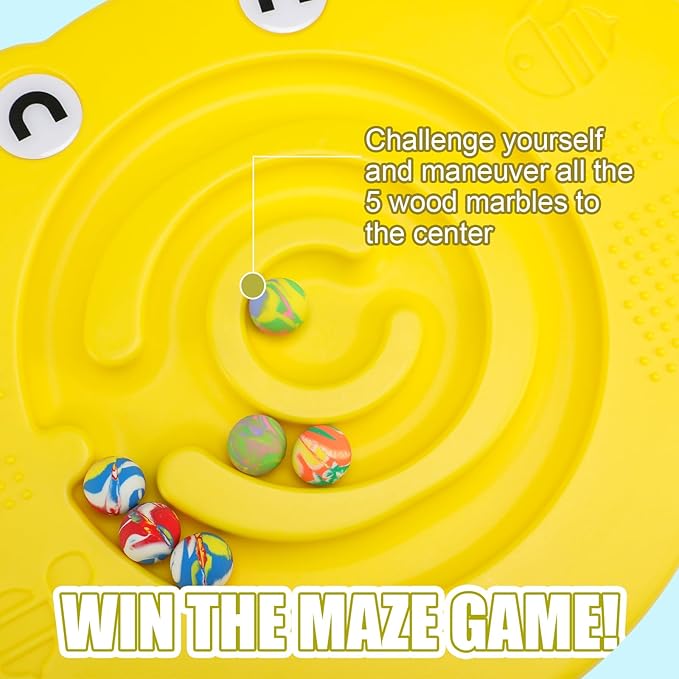 Maze Balance Board for Kids Plastic Wobble Rocker Balance Board with Mini Balls Load 170lb for Balancing Exercise Equipment Game Girls Boys Physical Therapy, 18.5 x 14.57 Inches