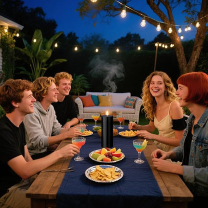 2 Packs 3x8 Inch Black Pillar Candles, Dripless Unscented Cylinder Wax Candles for Wedding, Home Decor, Dinner Table, Party, Power Outage, Emergency - 100 Hours Burn Time