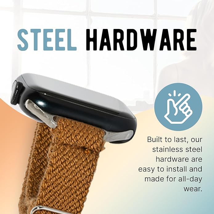Braxley Bands - Organic Cotton Watch Bands For Women and Men, Compatible With All Apple Watch Sizes and Series - Washable, Sweat-Absorbent, Breathable Fit, Elastic Smart Watch Bands
