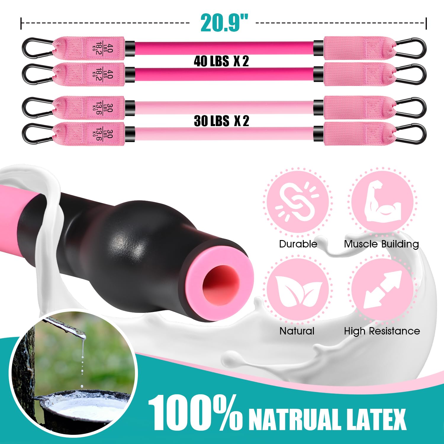 Ayombo Pilates Bar Kit with Resistance Bands, Adjustable Pilates Equipment for Legs, Hip, Waist