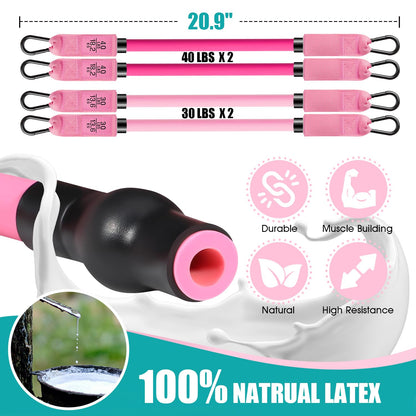 Ayombo Pilates Bar Kit with Resistance Bands, Adjustable Pilates Equipment for Legs, Hip, Waist