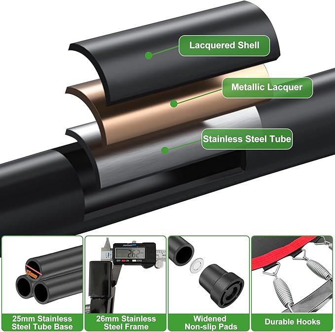 450 LBS Foldable Mini Trampoline for Adults & Kids 40" Rebounder Trampoline with Adjustable Foam Bar for Indoor Workout Fitness