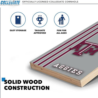 2' x 3' Solid Wood Cornhole Set with Direct Print HD Team Graphics – Great Gift for Any NCAA Fan! Bean Bag Toss Family Outdoor Games