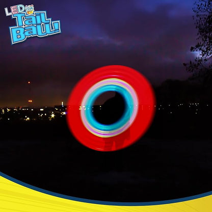 Outdoor Throw and Catch Light Up Ball Games -Kids Sports Ball & LED Tail Glow at Night - Play in The Dark - Fun Throwing Toys for Kids & Adults, Boys & Girls