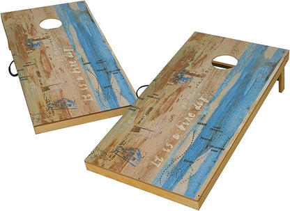 Solid Wood Premium Corn Hole Outdoor Game Set, 2 Regulation and Waterproof Cornhole Game Boards, with 8 Toss Bags, Perfect for Outdoor Indoor