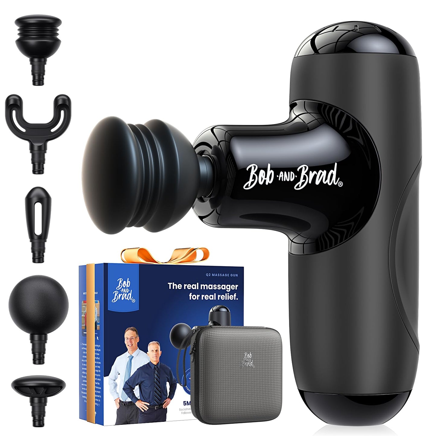 BOB AND BRAD Q2 Mini Massage Gun, Pocket-Sized Deep Tissue Massager Gun, Portable Percussion Muscle