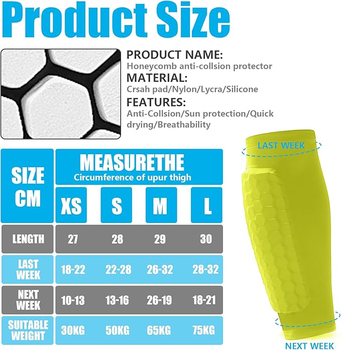 Soccer Shin Guards Shin Pads for Kids Youth Adult, Calf Compression Sleeve with Honeycomb Pads, Support for Shin Splint Baseball Boxing Kickboxing MTB