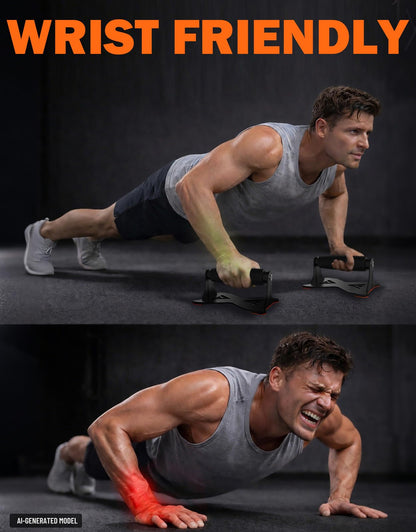 Fitarc Push Up Bars, Heavy Duty Steel Push Up Handles with Non-Slip Base