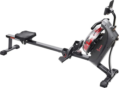 Sunny Health & Fitness Elite Water Rowing Machine with High Dynamic Resistance Vertical Tank, Low-Impact Full-Body Workout and Optional Free SunnyFit App Connectivity