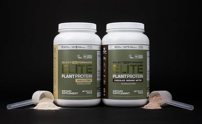 Select Proformance Elite Vegan Plant Protein Powder, Chocolate Brownie Batter, NSF Certified, No Added Sugar, 16g of Protein per Serving, 38 Servings, 2 Lbs