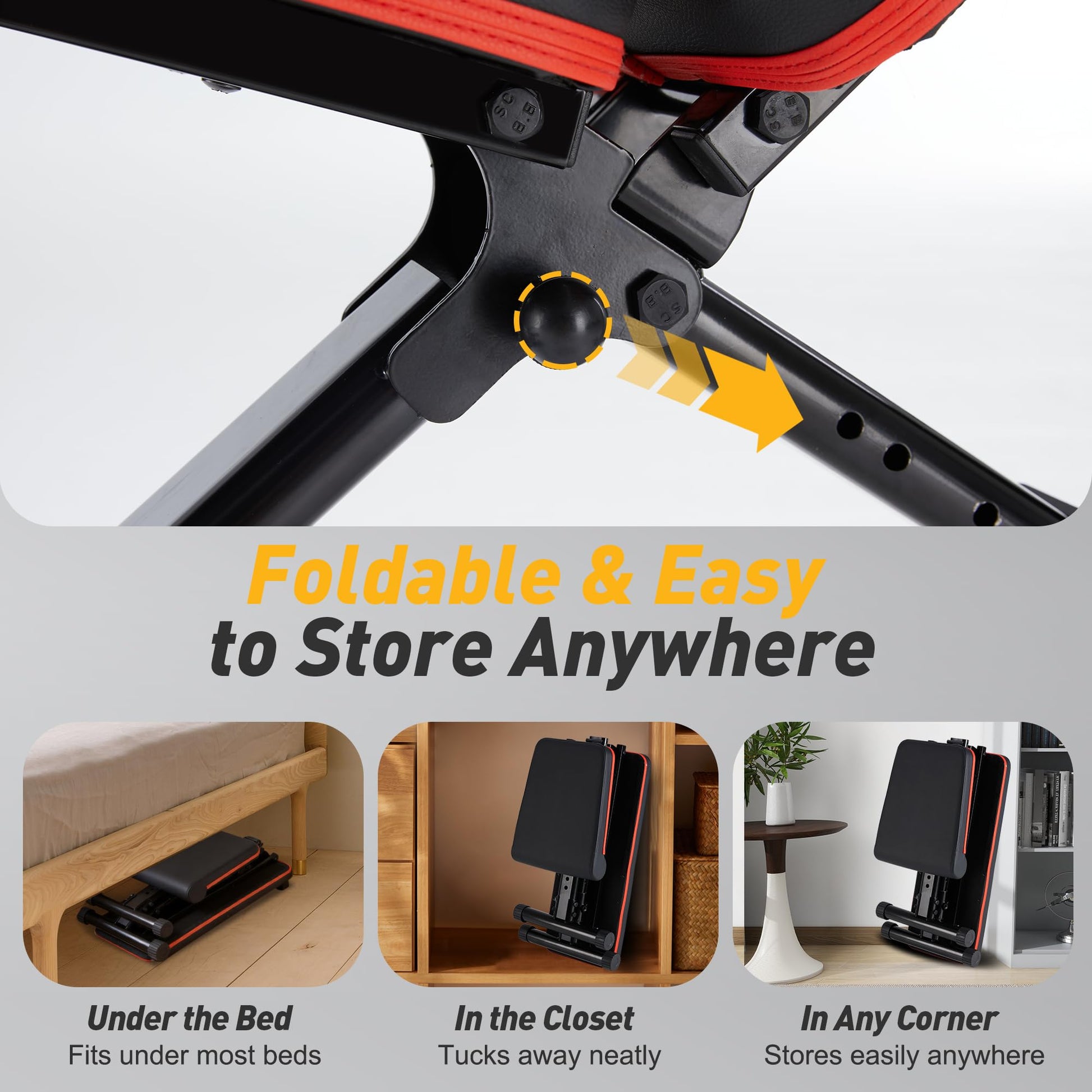 Aidoly Adjustable Weight Bench 795 lbs, Foldable Incline Bench Press
