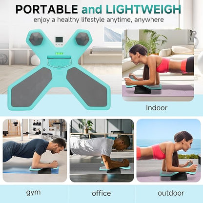 Pure Plank Board - Core Trainer Balance Board for Ab Workout, 360° Tilt & Twist Design, Multi-Functional Handle, Phone Holder & Maze Game, Elbow Pad, Fluorescent Green - Core Strengthening Equipment