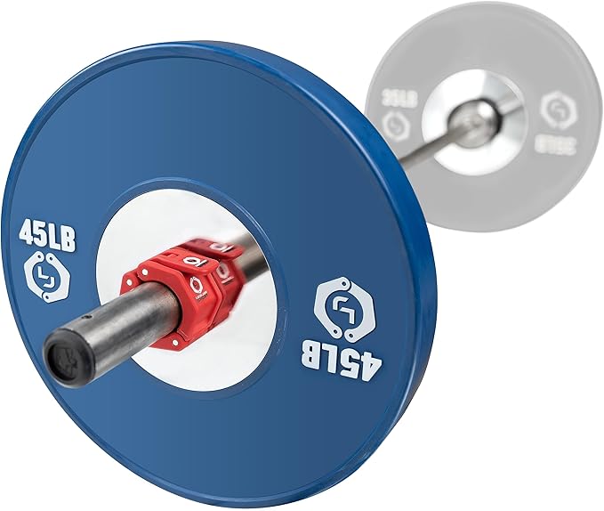 Lock-Jaw Sport Olympic Barbell Collar - Quick Release Barbell Clamp (Red)