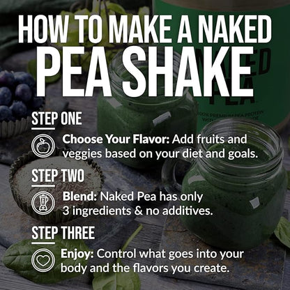 NAKED nutrition Chocolate Naked Pea Protein Isolate - 5Lb Bulk, Plant Based, Vegetarian & Vegan Protein. Easy To Digest, Non-Gmo, Gluten Free, Lactose Free, Soy Free