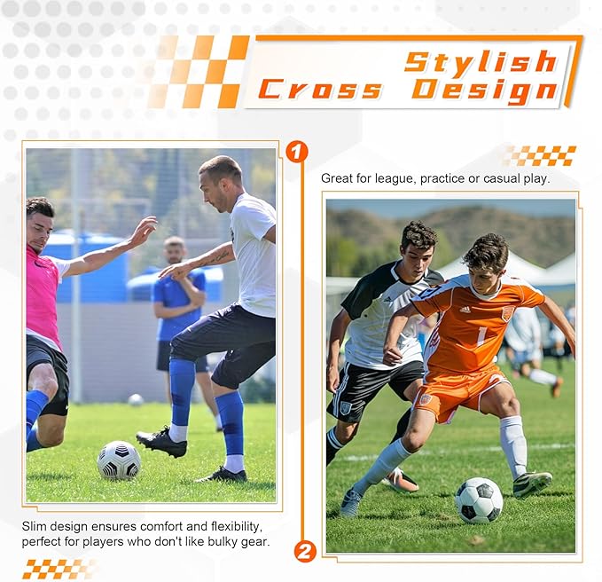 2 Pairs Mini Soccer Shin Guards for Kids Youth & Adults - Ultra Lightweight Small Shin Pads, Comfortable Fit for Football, Indoor Soccer, Training (3.15" x 1.97")