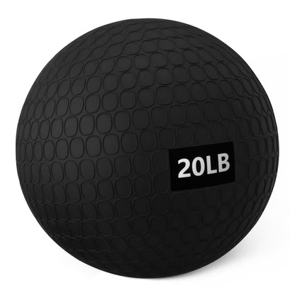 Amazon Basics Heavy-Duty Slam Medicine Balls for Exercise, Weighted Design, 20lb, Black, 2-Pack