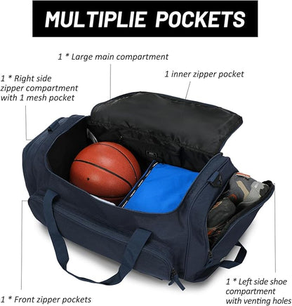 MIER Large Duffel Bag Men's Gym Bag with Shoe Compartment, 60L