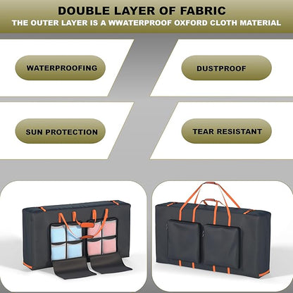 Cornhole Carrying Case Fits 4' x 2' Regulated Size, Heavy Duty 600D Oxford Fabric Waterproof & Dustproof, 4 Large Pockets for Outdoor Play