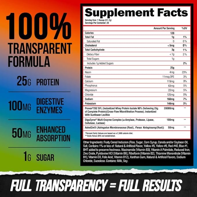 ALPHA LION Superhuman Whey Protein Powder, Great Tasting Pure Isolate, Low Carb, Sugar, No Bloat Post Workout, Muscle Recovery & Growth (28 Servings, Anabolic Cereal) 31.2175 Ounce