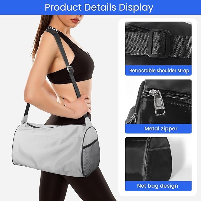 C&F BOGMOST Small Gym Bag for Women & Men,Small Lightweight Duffel Bag Carry On Bags Mini Duffel Travel Bag Waterproof Sports Bags for Workout/Sport/Travel, Purplish Red