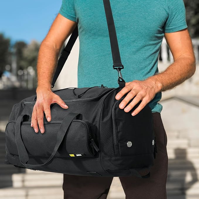 MIER Large Duffel Bag Men's Gym Bag with Shoe Compartment, 60L