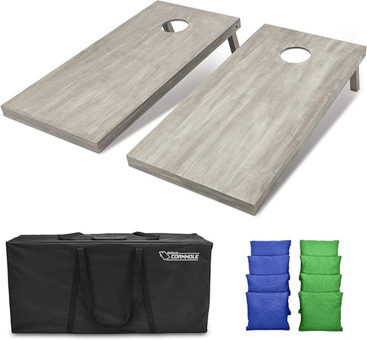 GoSports 4 ft x 2 ft Regulation Size Wooden Cornhole Boards Set - Includes Carrying Case and Bean