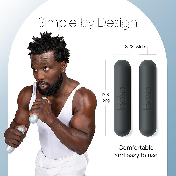Bala Bars Dumbbell Set for Women & Men - Set of 2 Bars Designed for Walking, Strength Training, HIIT, Boxing & Aerobics - Hand Weights for Working Out at Home
