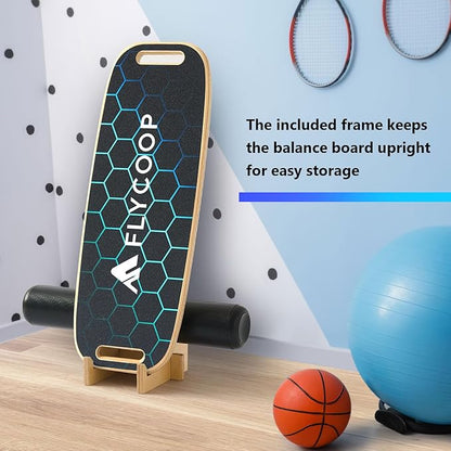 Balance Board for Adult with Adjustable Stoppers: 3 Modes Wobble Board with Roller Exercise Balancing Stability Trainer for Improve Balance Non Slip Surface