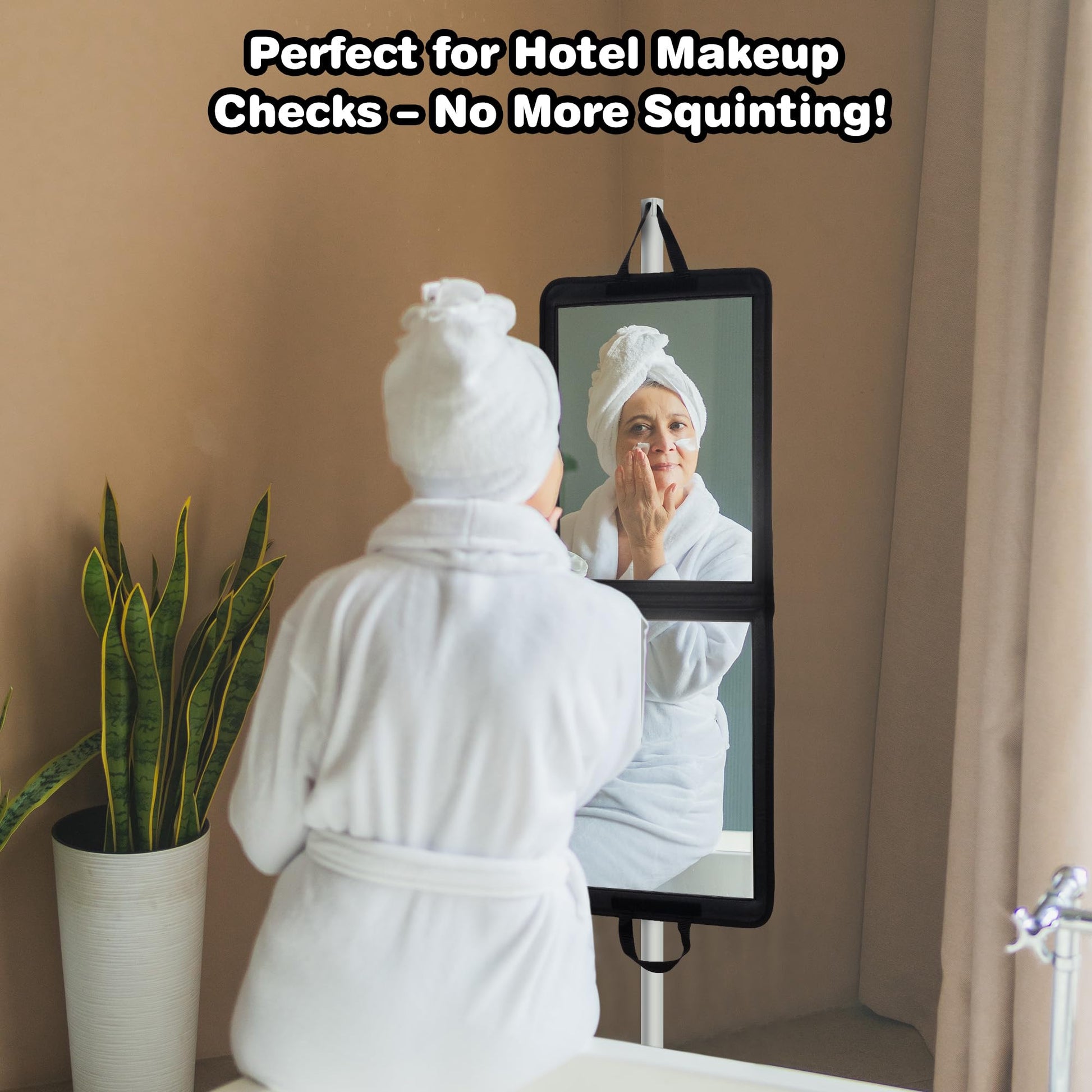 LPHUMEX Foldable Full Length Dance Mirror – 33” Portable Shatterproof Hanging Mirror, Folding Full