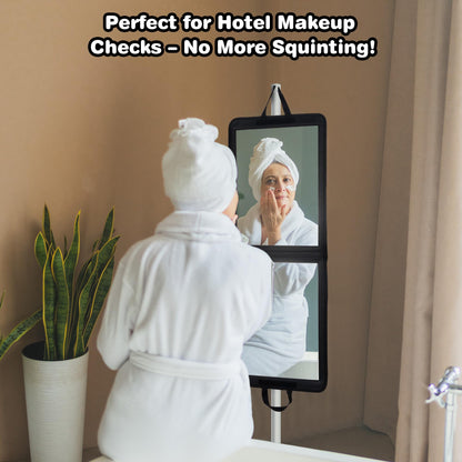 LPHUMEX Foldable Full Length Dance Mirror – 33” Portable Shatterproof Hanging Mirror, Folding Full