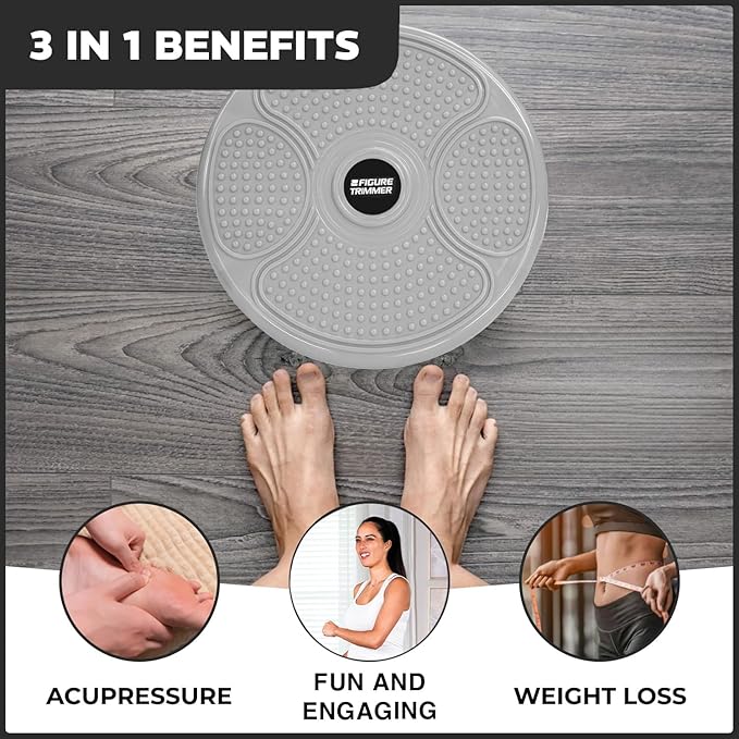 Daiwa Felicity Figure Trimmer Ab Twister Board - Waist Twister Machine for Core & Abs Exercise - Waist Twisting Fitness Tool, Dizzy Disc Twist Board for Slimming Workout with 8 Magnets Reflexology