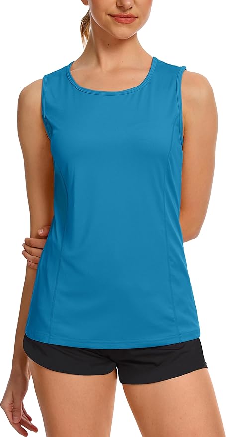 TACVASEN Women's UPF 80+ Workout Tank Top Sleeveless Quick Dry Sun Protection Hiking Athletic Gym Yoga Running Shirts