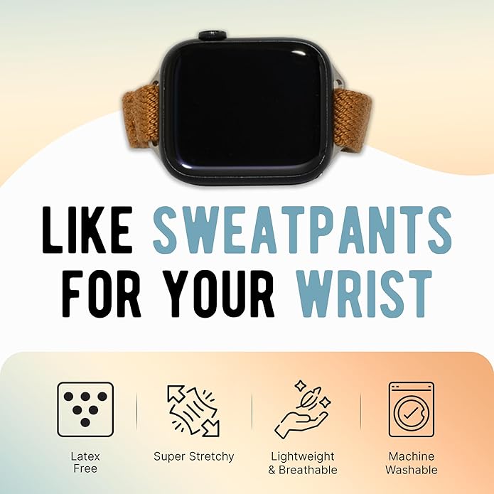 Braxley Bands - Organic Cotton Watch Bands For Women and Men, Compatible With All Apple Watch Sizes and Series - Washable, Sweat-Absorbent, Breathable Fit, Elastic Smart Watch Bands