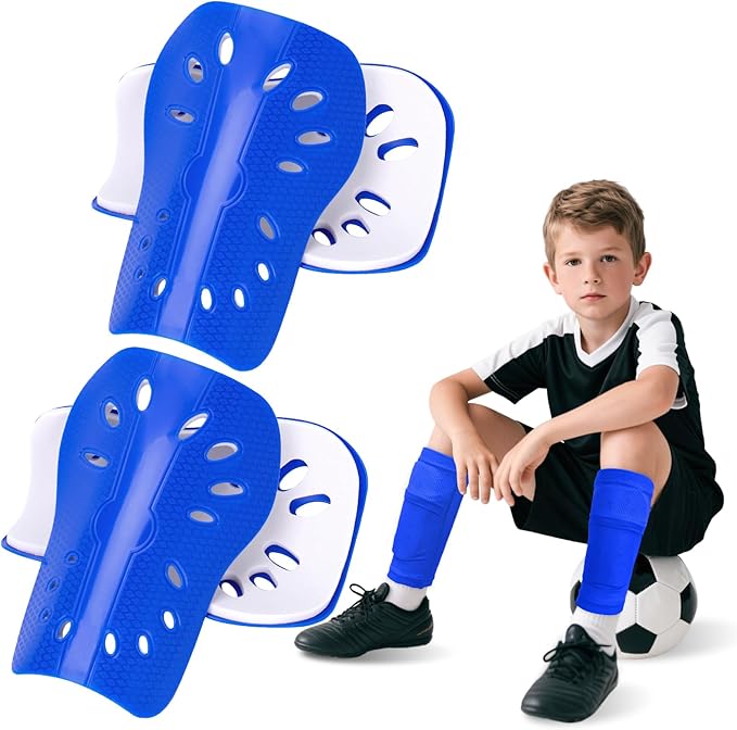 2 Pairs Shin Guards Soccer for Kids,Shin Pads Extra Lightweight Breathable Slide in Shin Guard for Football Training Match Outdoor Activities Protective Slip-in Shin Guards for Boys Girls